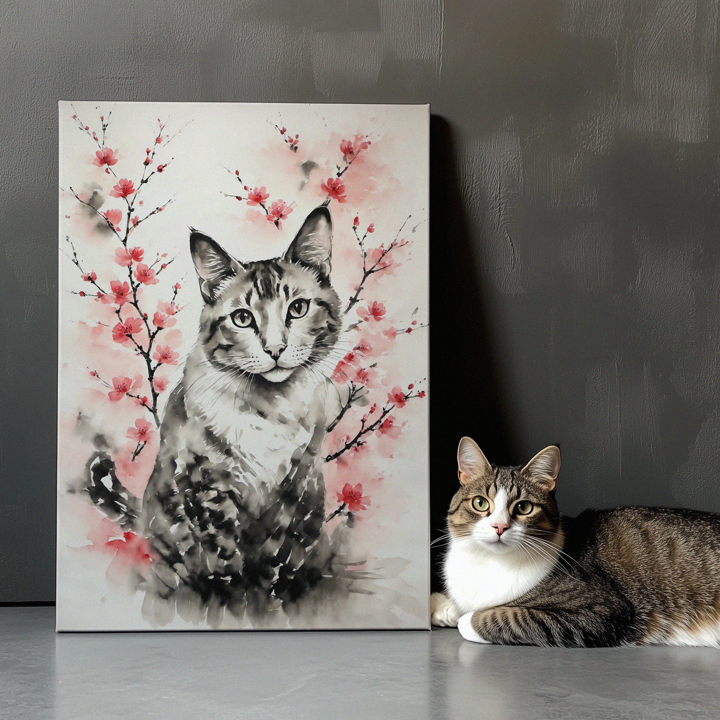 Floral Watercolor Style - Custom Pet Portrait